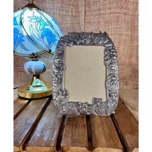 Arthur Court Playful Sweet Dogs Picture Photo Frame 5" x 7" 1988~Pewter